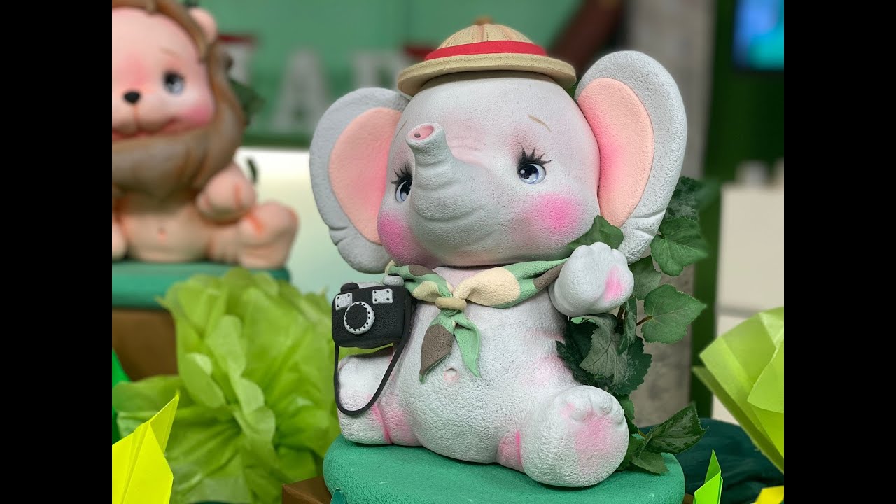 Crea un elefante en clay modeling - porcelana fría tipo safari con Leticia Suárez del Cerro