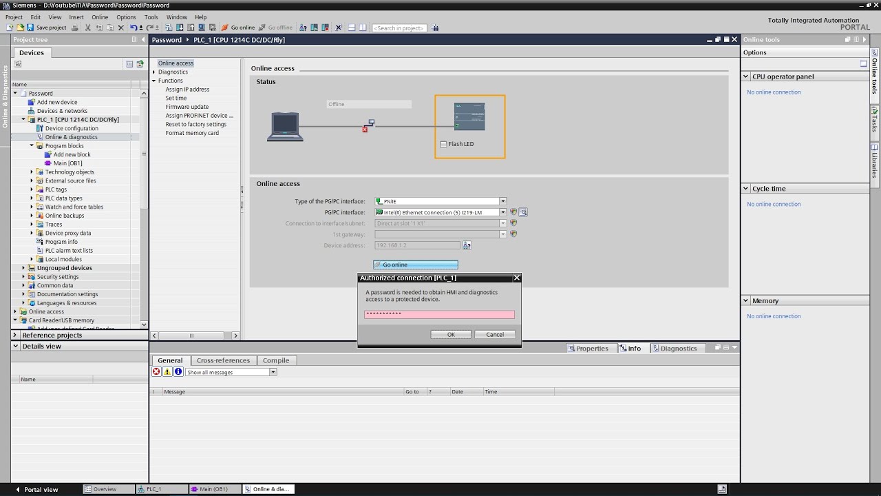 SIEMENS S7-1200: Unlock PLC with forgotten password