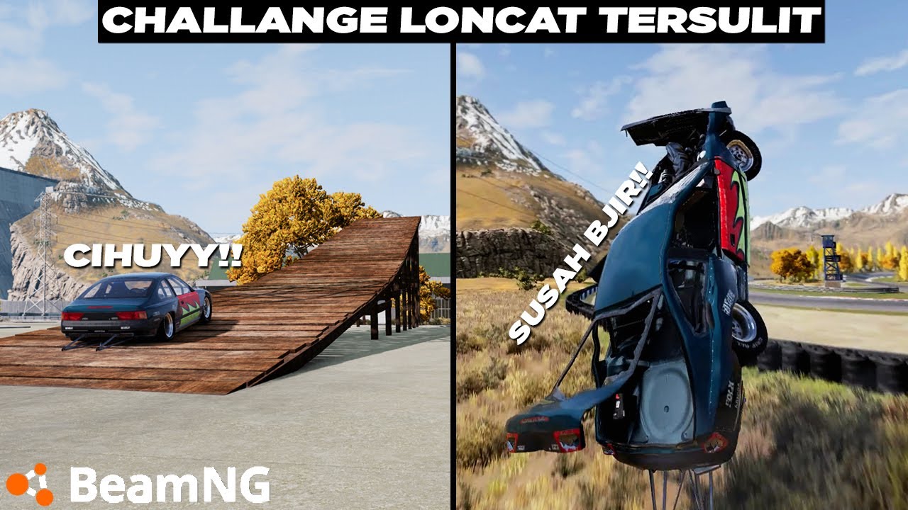 Mobilku Harus Mendapatkan Jarak Terjauh Dari Loncatan Ini 😣😤 BeamNG Drive Gameplay Indonesia