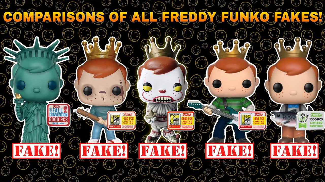 Detailed comparisons of all fakes by Funko POP! Freddy Funko! Pennywise!
