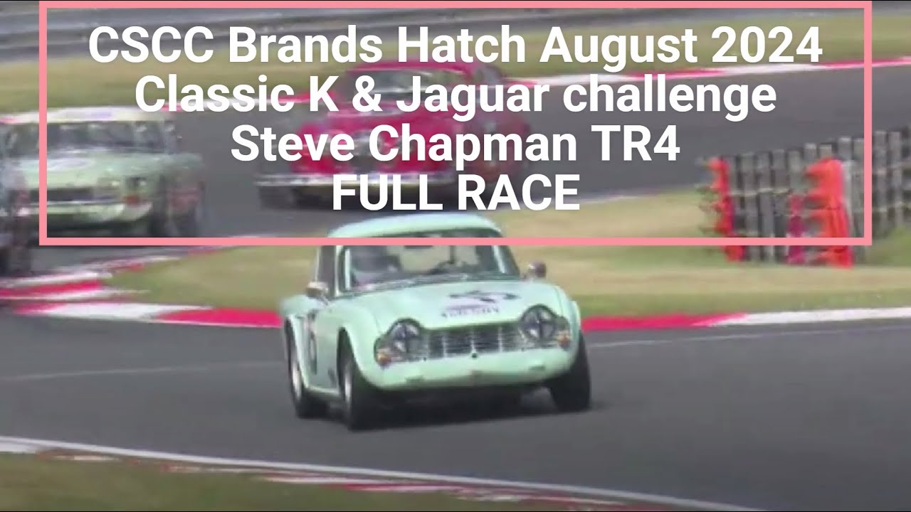 CSCC Brands Hatch 2024 August 26th Classic K and Jaguar challenge. Steve Chapman in Triumph TR4