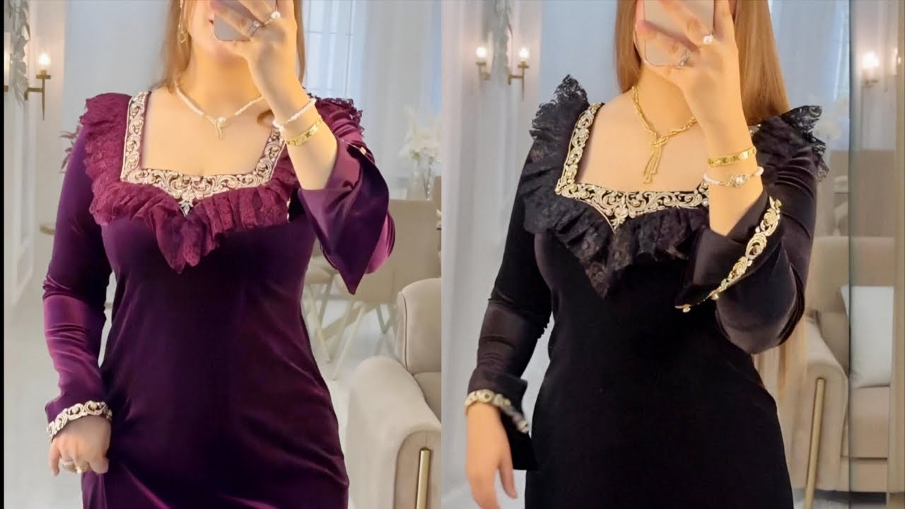 موديلات قنادر قطيفة 2026 👗 أناقة جزائرية متميزة
