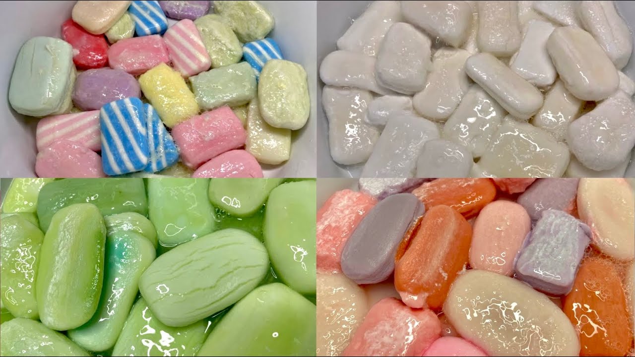 Leftovers soaked soap + net and sponge squeezing asmr | satisfying video | credit : @soapwivinn