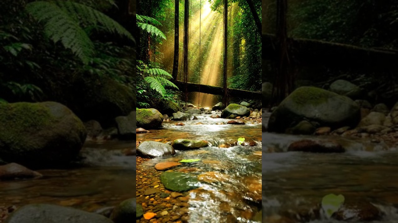 Peaceful Stream - Relaxing River Sounds for Sleeping - ASMR - Babbling Water Relaxation