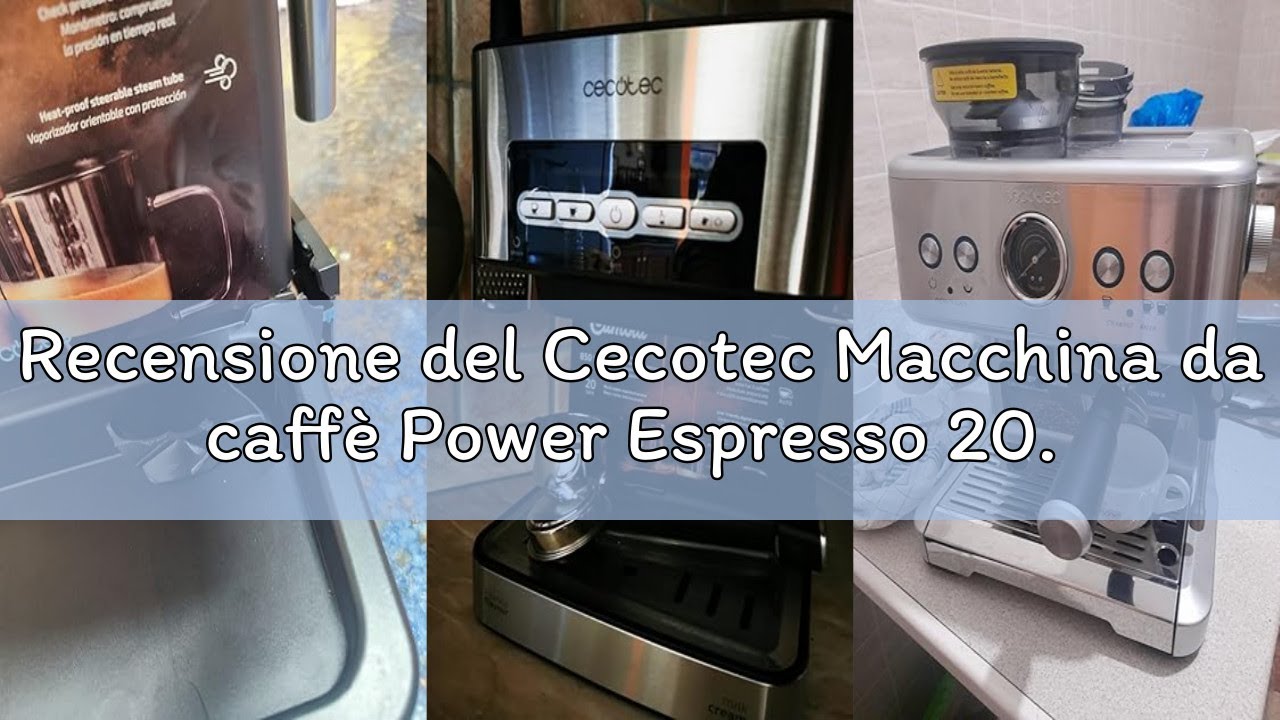 Recensione del Cecotec Macchina da caffè Power Espresso 20. Capàcità 1,5 L, 20 bar, doppia uscita, v