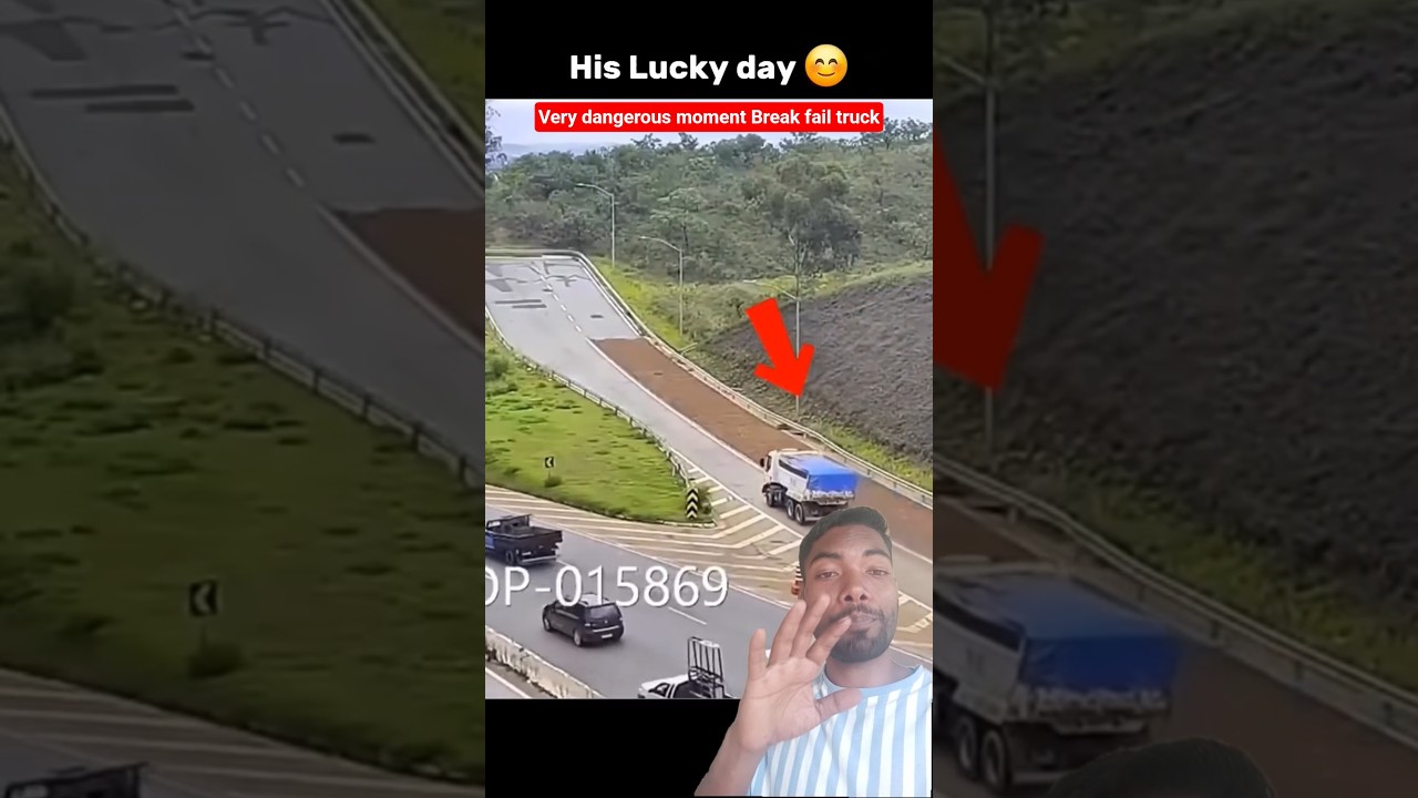The dumper truck's brakes suddenly failed. See how it was controlled, 😱