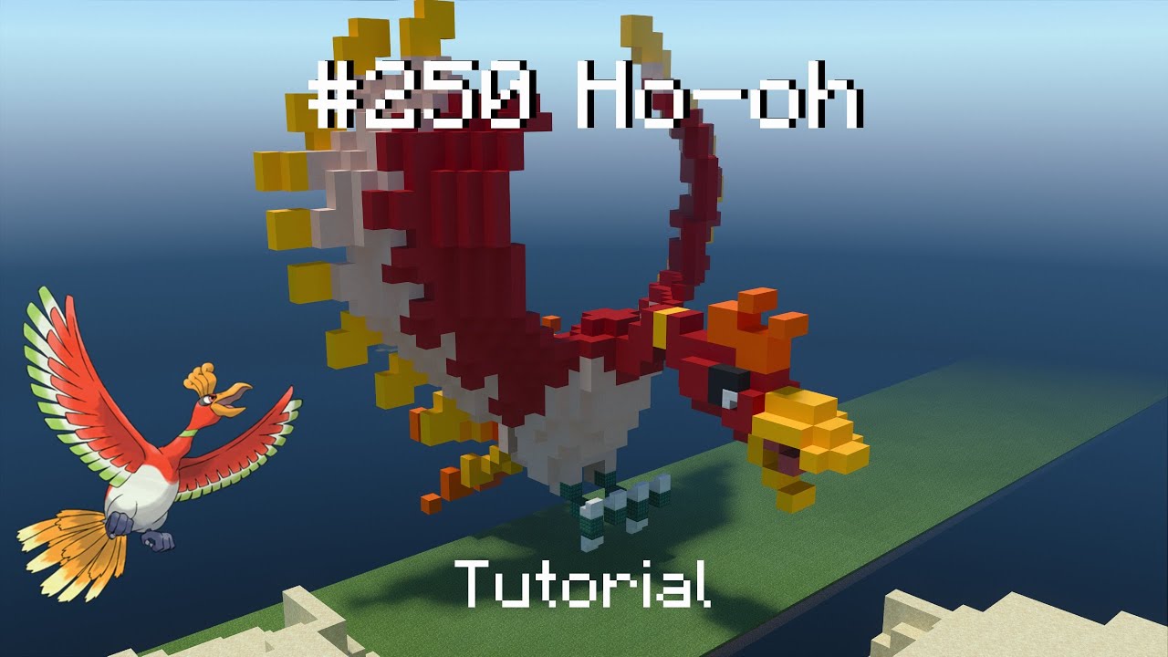 (READ DESCRIPTION) How to build a pokemon Ho-oh statue in minecraft (Tutorial)