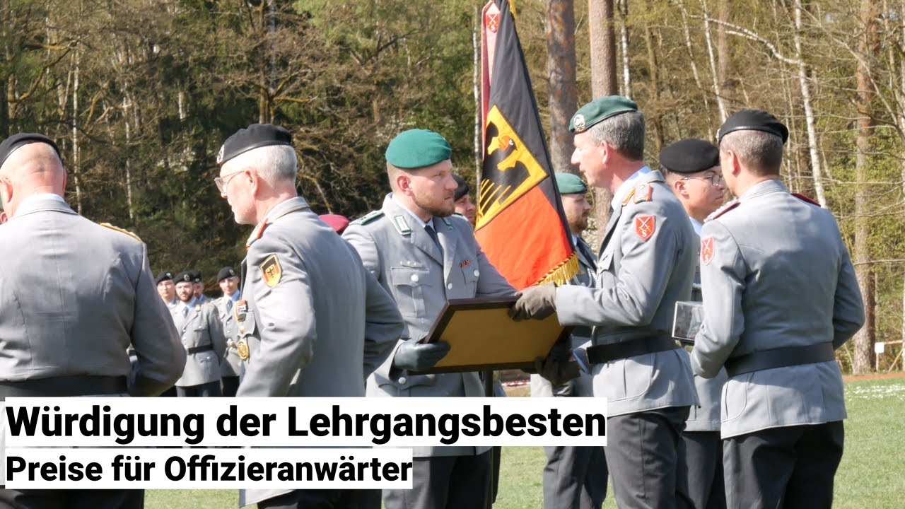W&uuml;rdigung f&uuml;r Offizieranw&auml;rter: Lehrgangsbeste erhalten Preise an der Panzertruppenschule