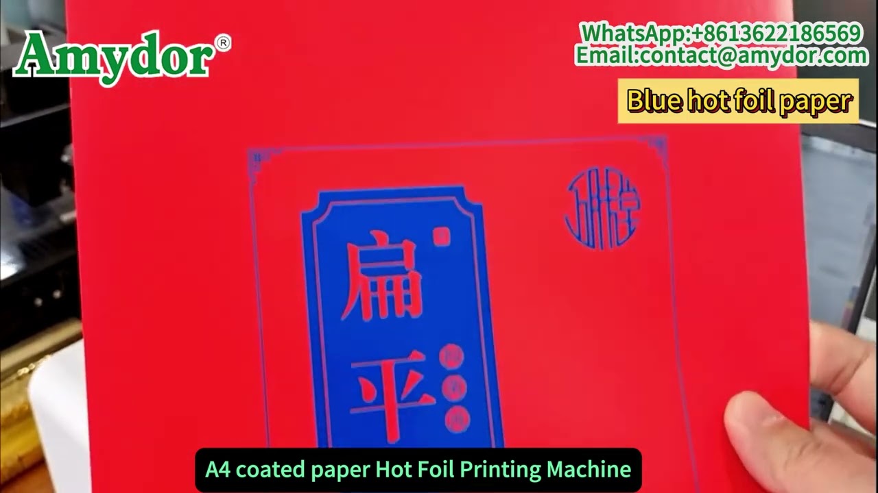Digital foil printing on thick paper.