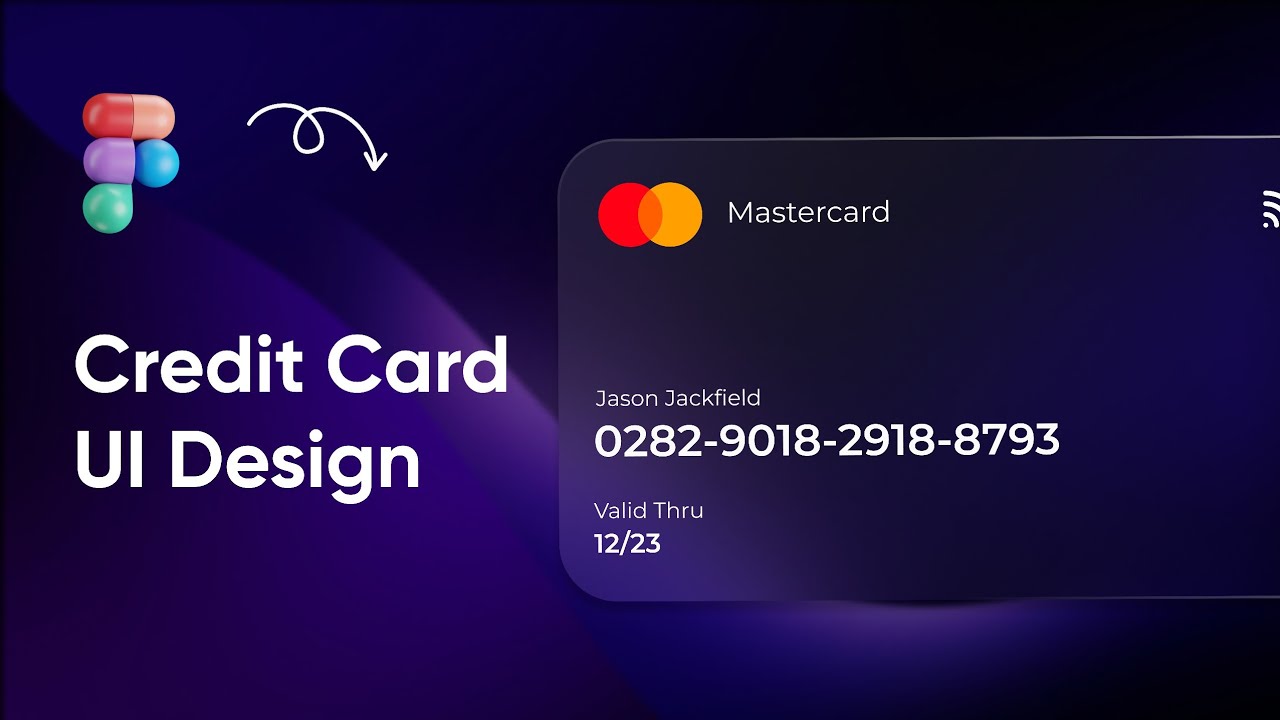 Design a Modern Glassmorphism credit card in figma