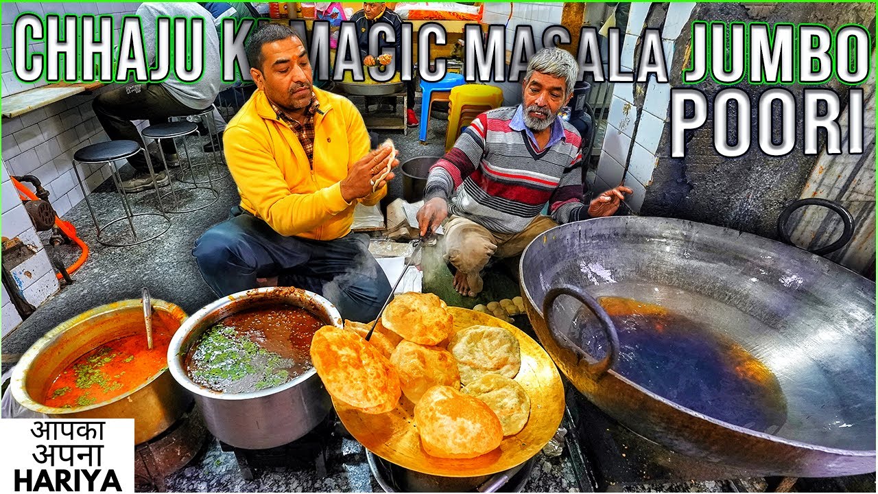 Chhaju ki World Famous JUMBO Poori-ORIYA, Magic Masala Chole, Teekhe Aloo &.. | Indian Street Food 🤤