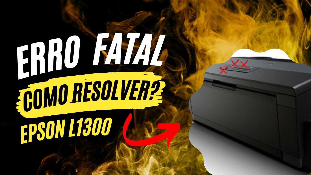 RESET EPSON L1300 - ERRO luz papel e tinta piscando simultaneamente COMO RESOLVER? ✅