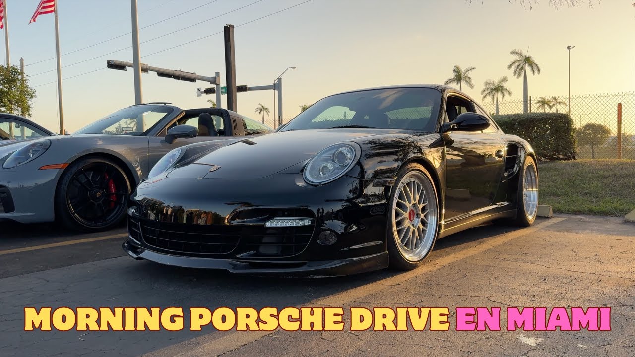Morning Porsche Drive in Miami   4K