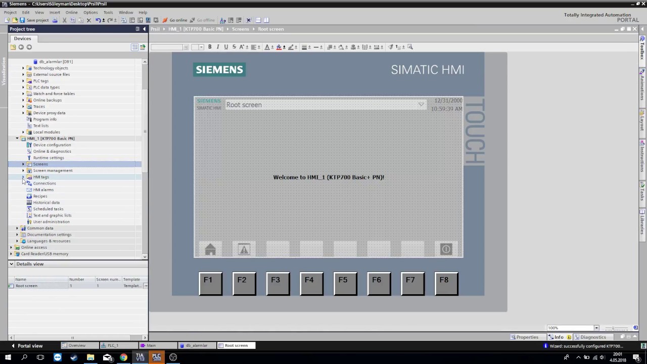 TIA PORTALDA PLC VE HMI DA ALARM OLUŞTURMA EKRANDA GÖSTERME(HMI ALARMS)