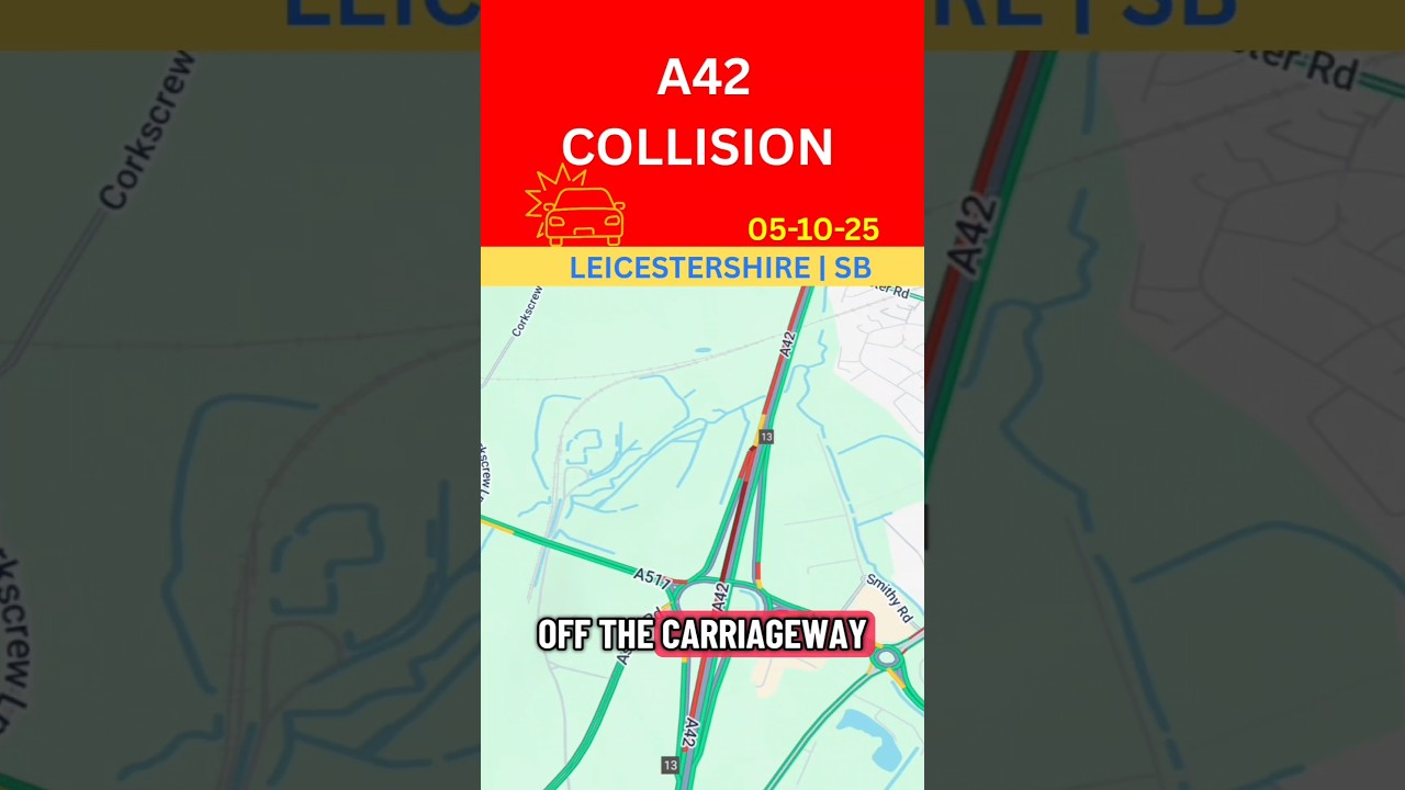 A42 COLLISION ⚠️ | SOUTHBOUND | LANE CLOSURE ❌| LEICESTERSHIRE #uk #road #rtc #alert #traffic