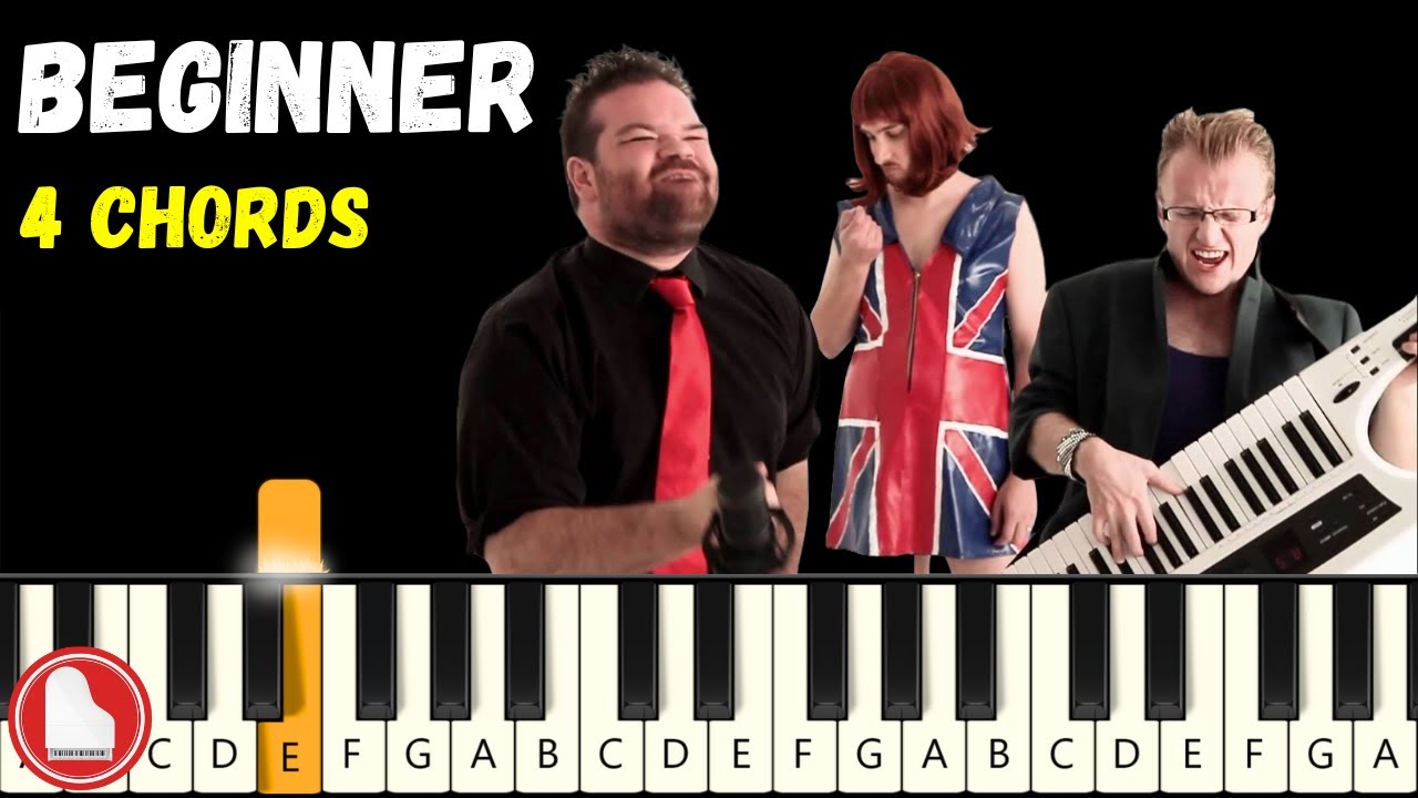 4 Chords 🎸 The Axis Of Awesome 🎸 EASY Piano Tutorial (MIDI + Sheet Music)