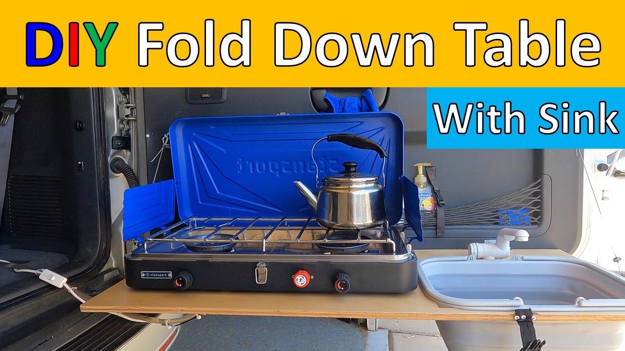 DIY Fold Down Tailgate Table With Sink and Faucet For Lexus GX470 FJ Cruiser Jeep