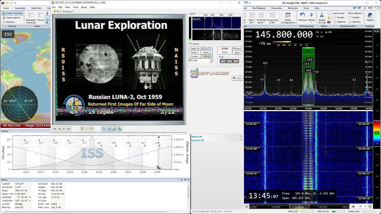 2021-12-27: SSTV (FM) signal from International Space Station, ISS, at 145.8 MHz