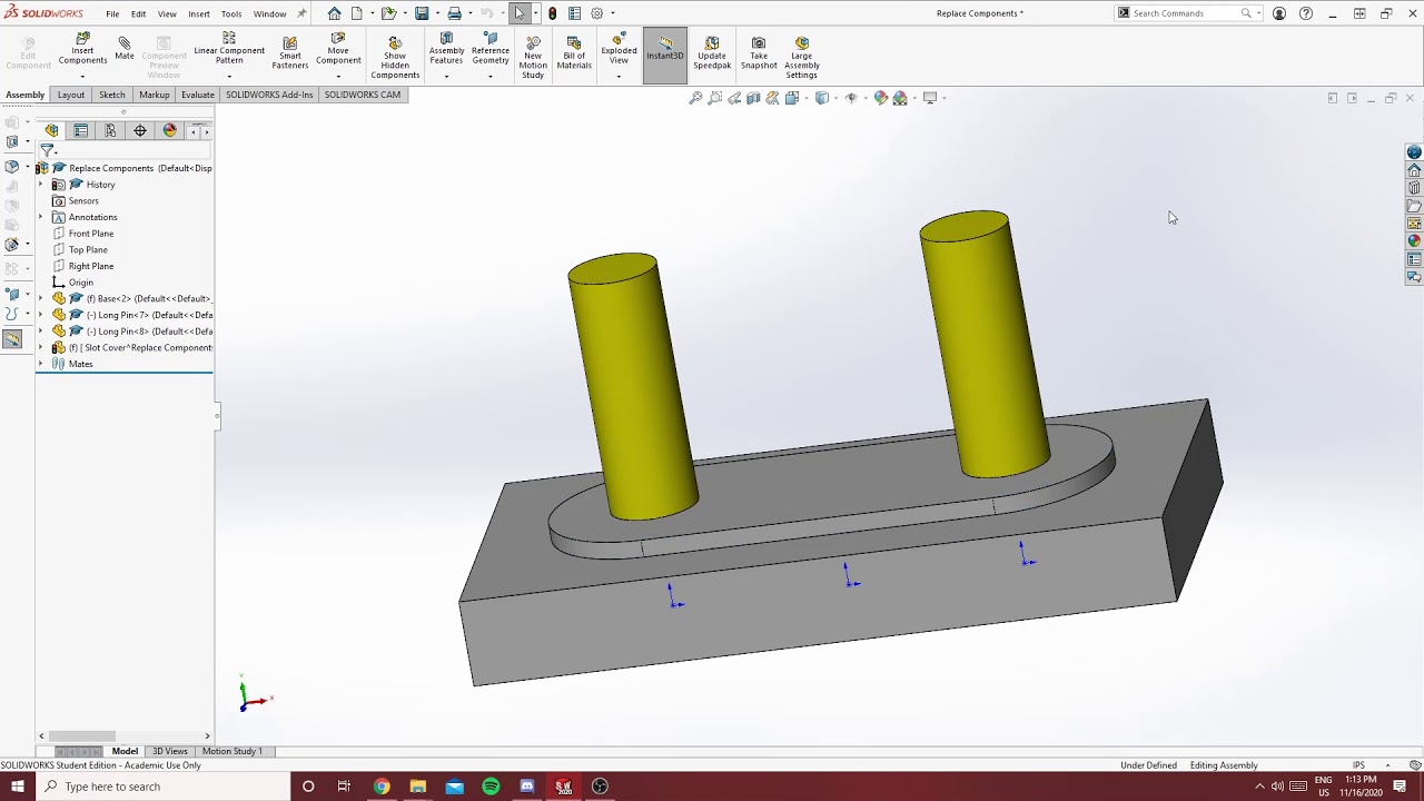 Creating a Part in an Assembly - SolidWorks 2020