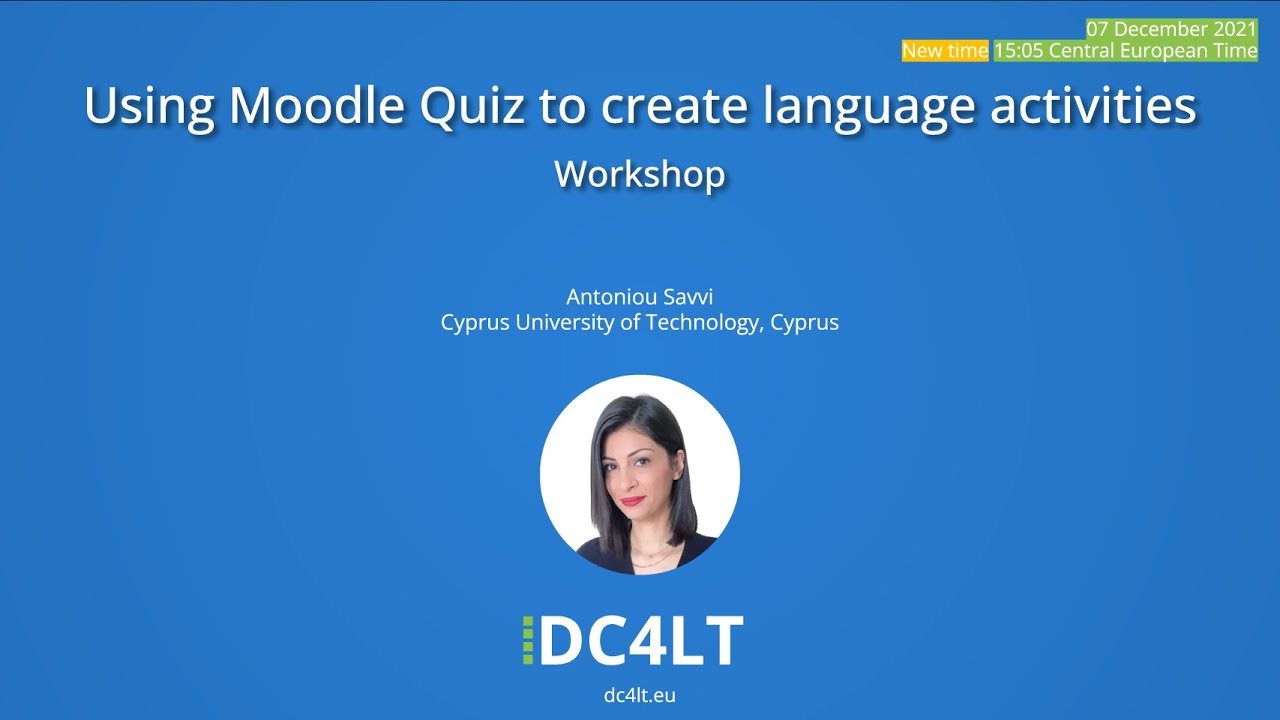 Using Moodle Quiz to create language activities - Digital Language Teaching Global Webinar by DC4LT