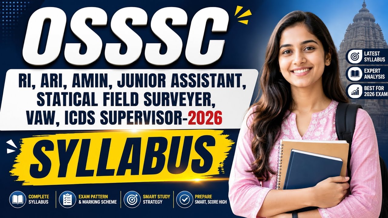OSSSC RI Exam Syllabus 2026 | Details Syllabus for RI, ARI, Amin, VAW, JA, ICDS Supervisor 