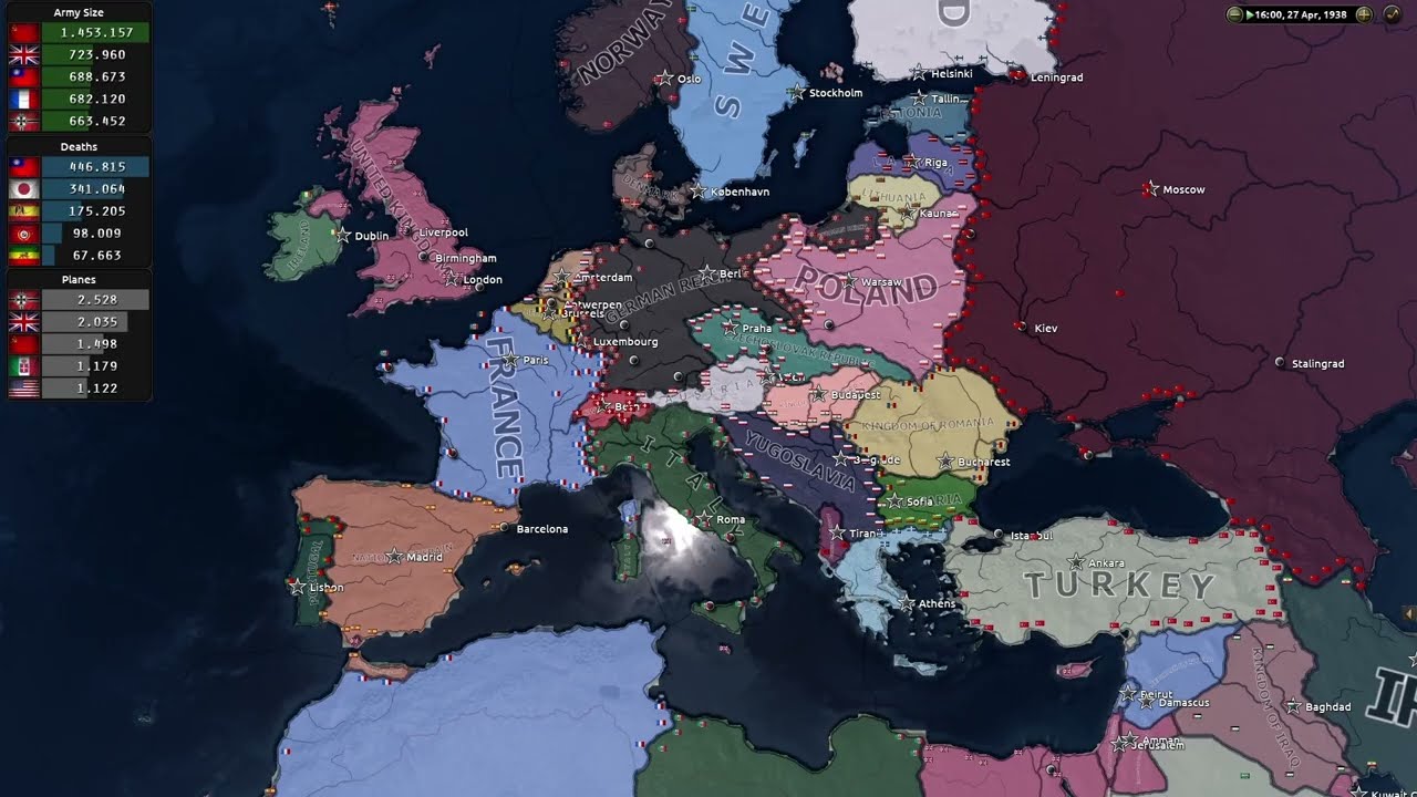 HISTORICAL FACTIONS FROM DAY ONE - HOI4 TIMELAPSE