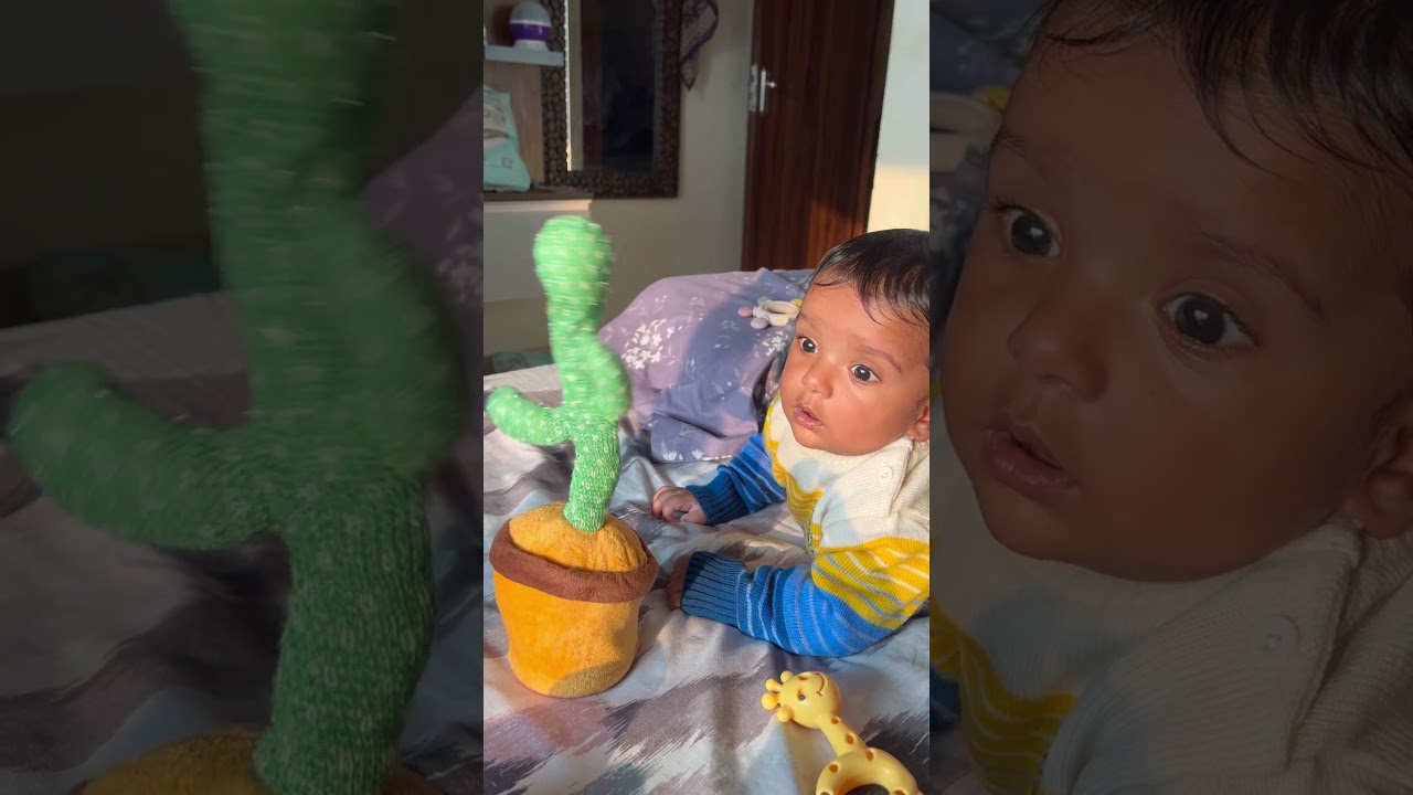 My 6 month baby Playing with dancing tree #themokshlife #babyvlog