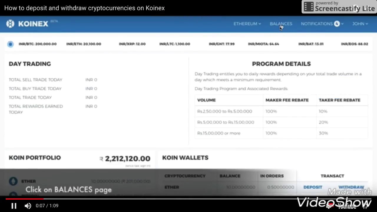 Koinex : How to deposit and withdraw cryptocurrencies on Koinex