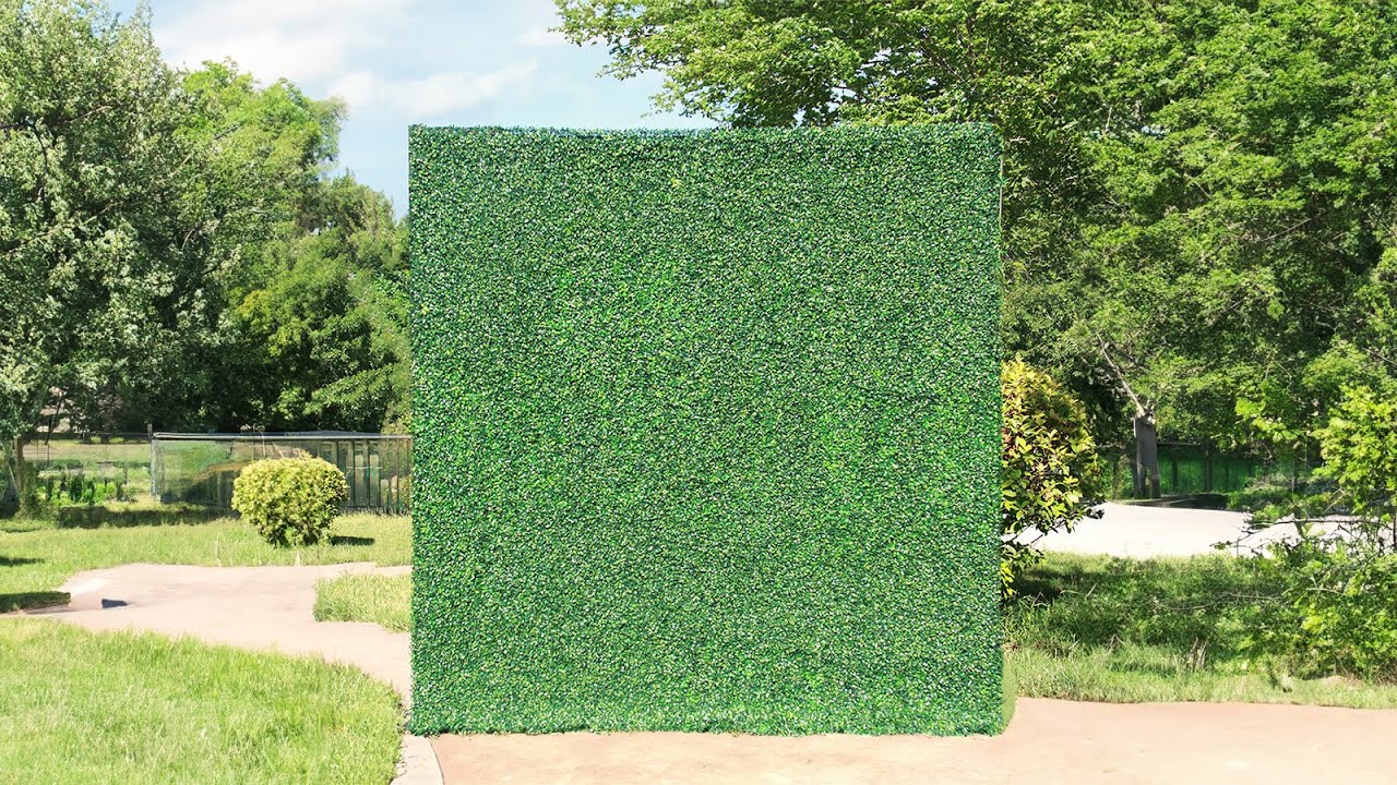 8x8ft Green Artificial Hedge Wall Backdrop for Wedding, Baby Shower, Jungle Wild Theme Party