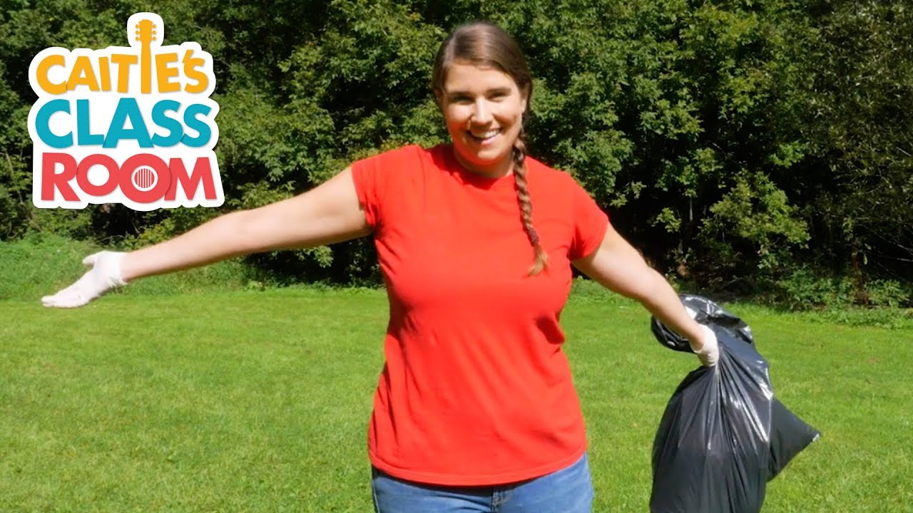 Park Clean Up With Caitie! | Caitie's Classroom Field Trip | Environmental Video for Kids