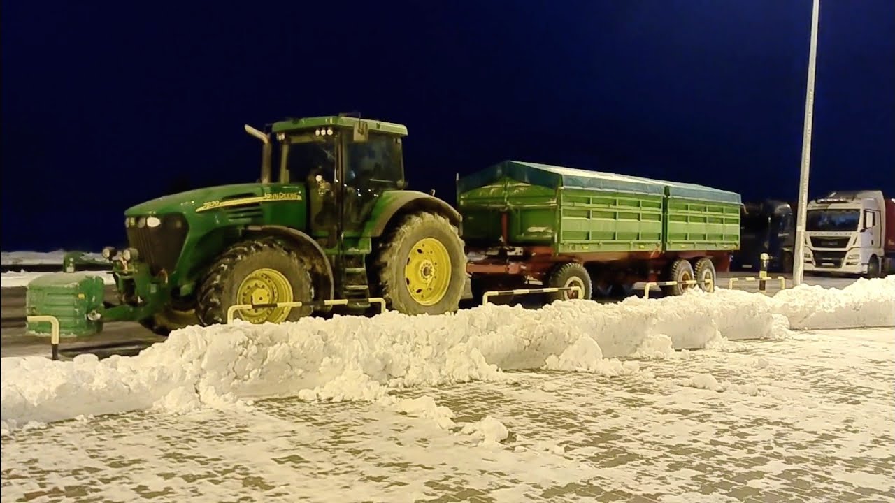 Dziewiczy rejs Ruskiego Sztrucla - John Deere 7820 & PTS12 - sprzedaż rzepaku w trudnych warunkach