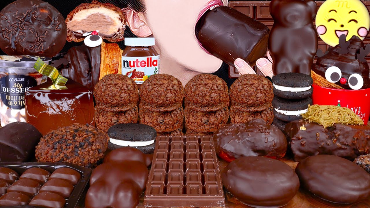 ASMR DUBAI CHOCOLATE ICE CREAM CAKE NUTELLA DESSERT MUKBANG 두바이 초콜릿 먹방チョコレートアイスクリーム 咀嚼音EATING SOUNDS