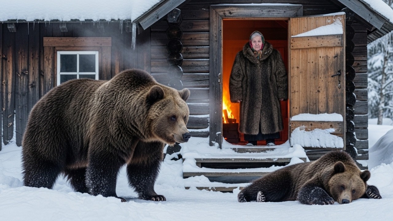 🐻 A Wild Bear Carried Her Ill Cub to the Door of an 80-Year-Old Woman in 71°C Siberia