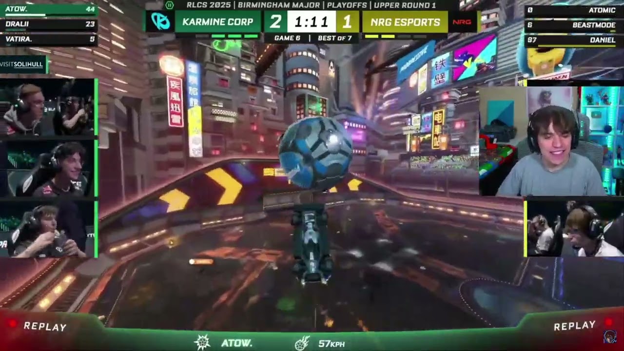 Streamers reactions to the best Karmine Corp moments at the Rocket League Birmingham Major