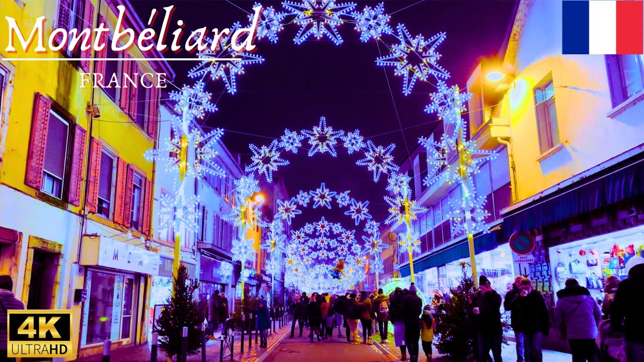 Christmas Market in Montbeliard, France || 4K