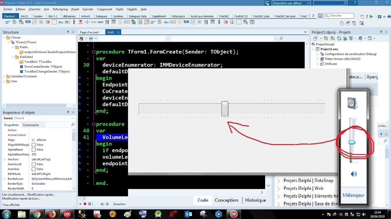 Delphi 026 TrackBar / 07 Volume Windows