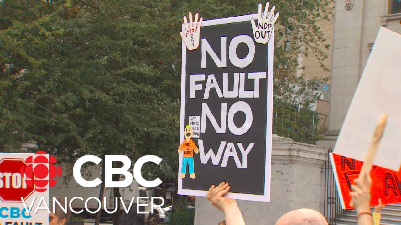 Dozens protest ICBC&rsquo;s no-fault insurance