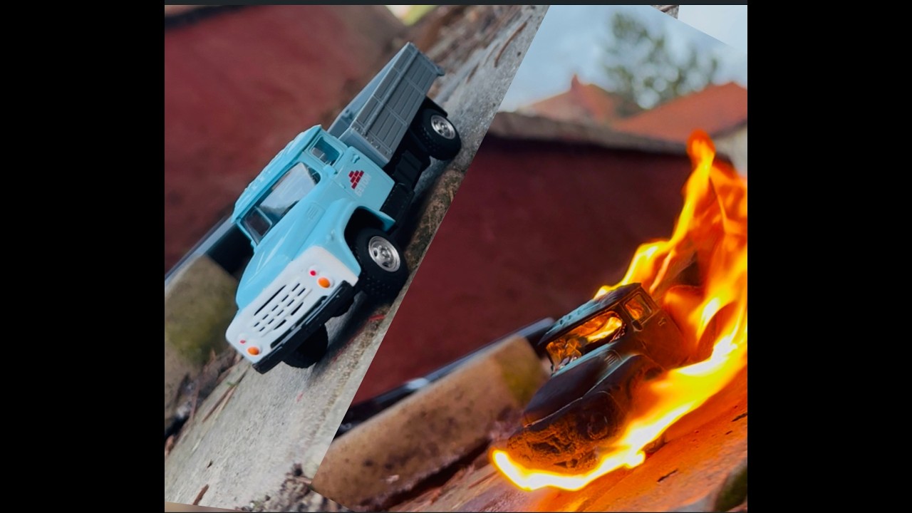 Metal Toy Truck Burn To Ashes After Catching Fire
