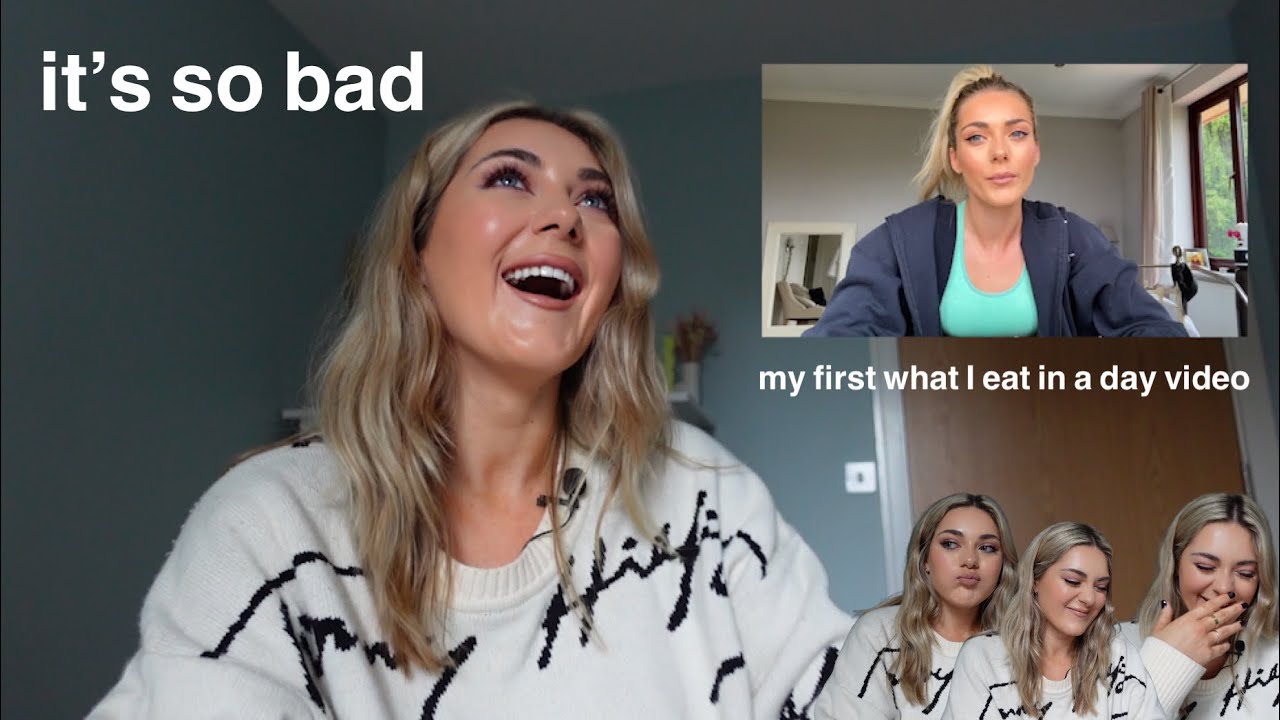 REACTING TO MY FIRST WHAT I EAT IN A DAY VIDEO| please don't watch this lol | weight gain journey