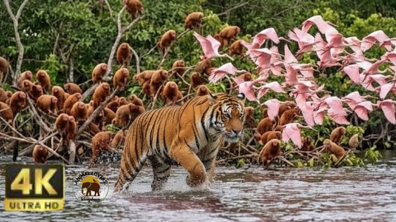 Relaxing JungleWalk:MajesticTigers,MirrorReflections&AmazonMagic4KHDR Pure Nature Tranquility