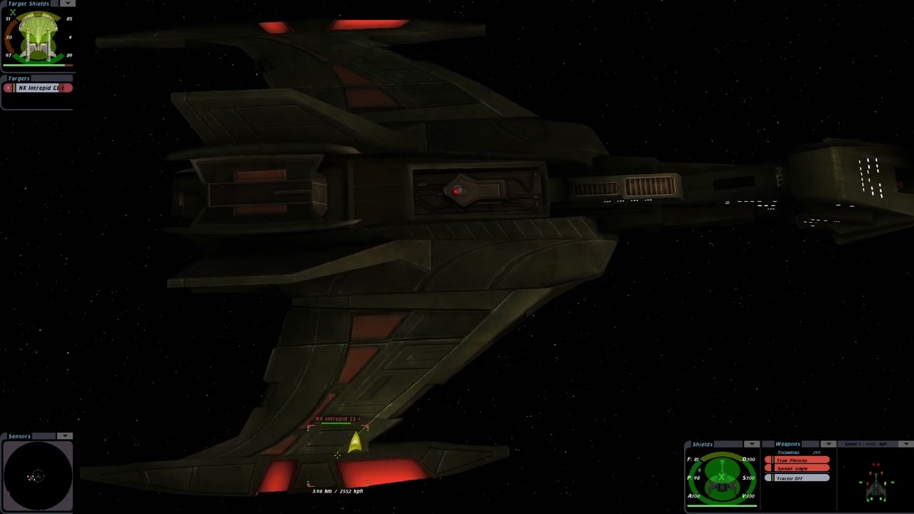 ENG Klingon Stinger CA vs Eng Starfleet NX Intrepid CL |RM Delta| Star Trek Bridge Commander