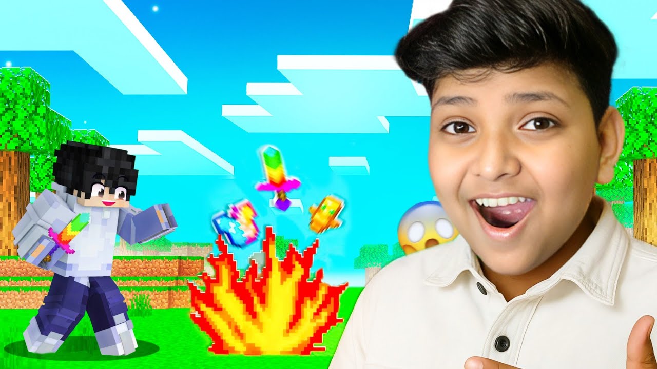 Minecraft But FIRE Drops INSANE OP Items...😱