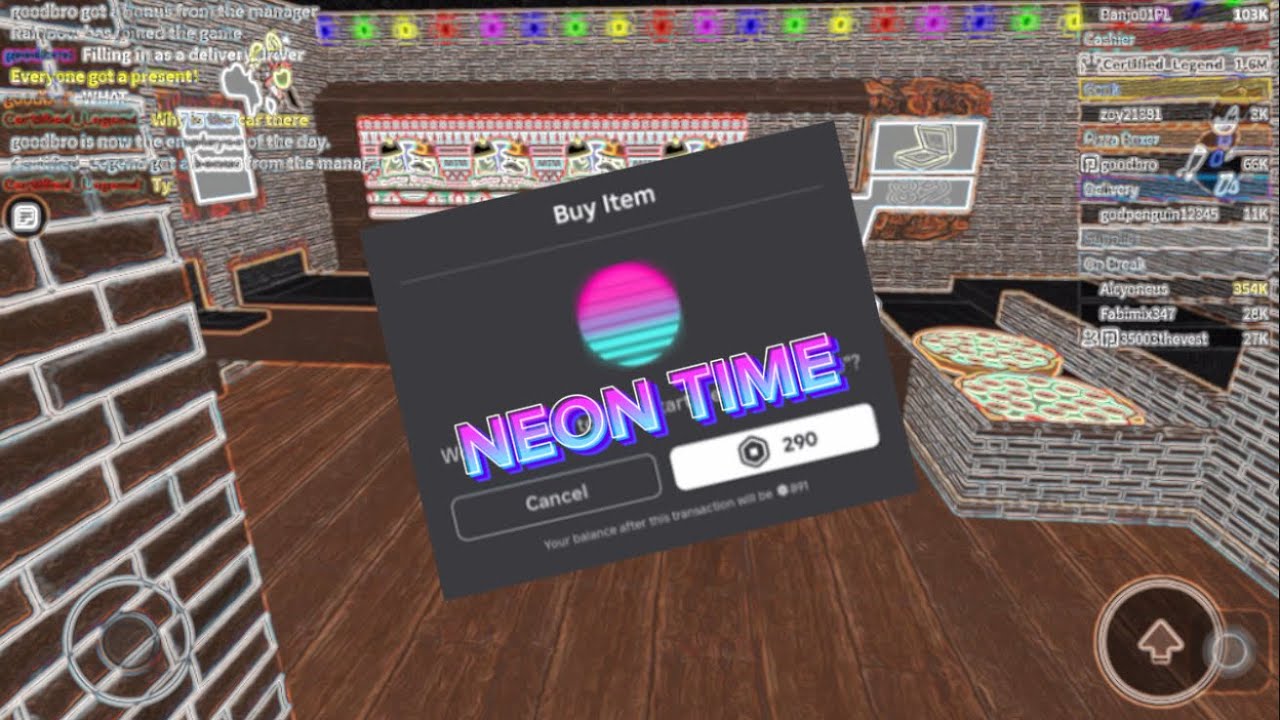 Work At A Pizza Place: Neon Time