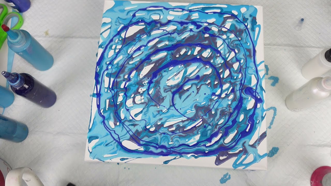 Ocean inspired textured fish with gold leafing painting.  Video #519