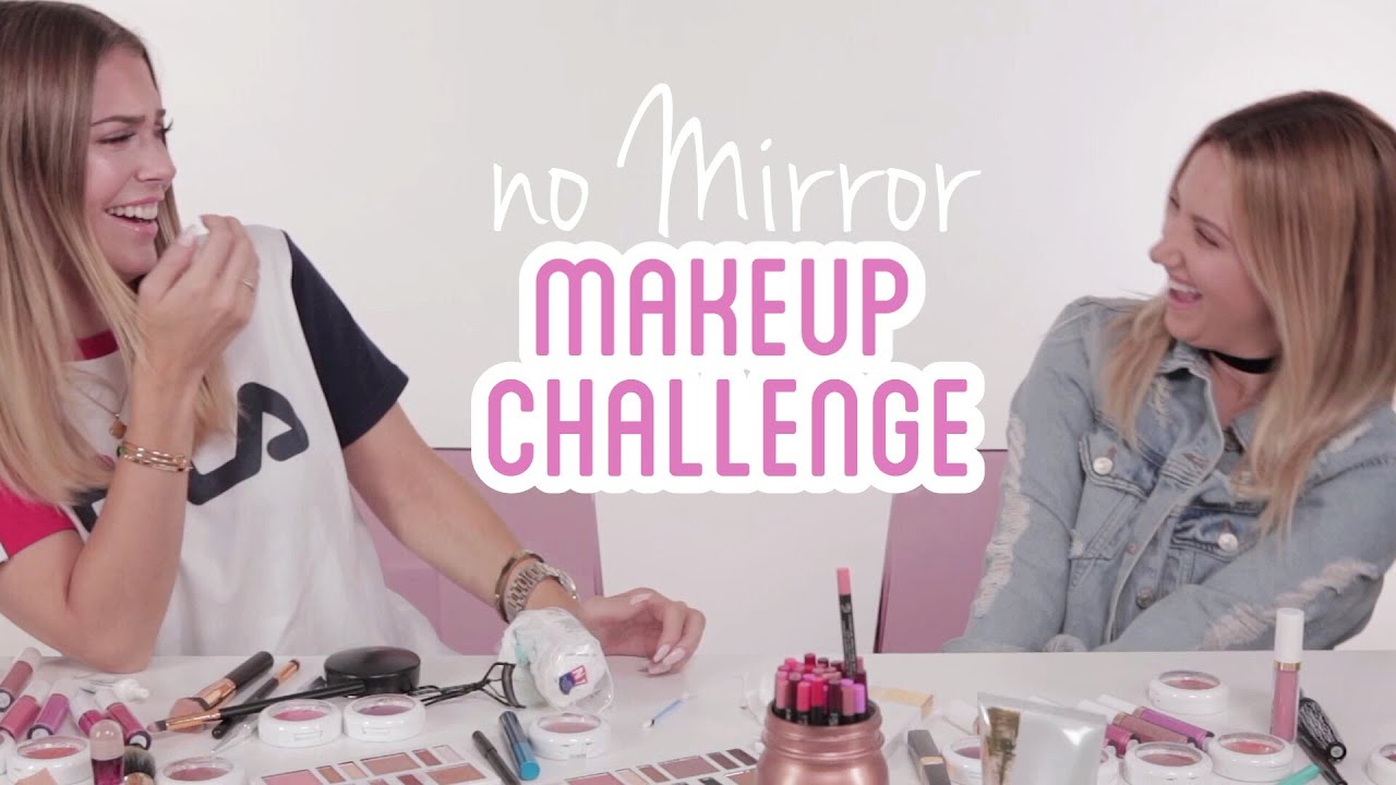NO MIRROR Make-Up Challenge with ASHLEY TISDALE | BELLA