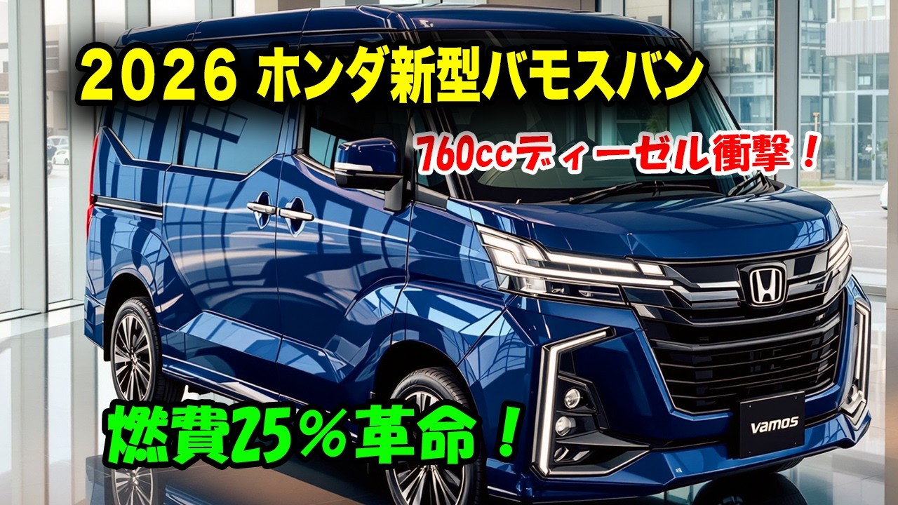 ２０２６ ホンダ新型バモスバン新登場、760cc i-VTECディーゼル搭載！積載力と快適性でライバルを完全に過去にする一台だ！