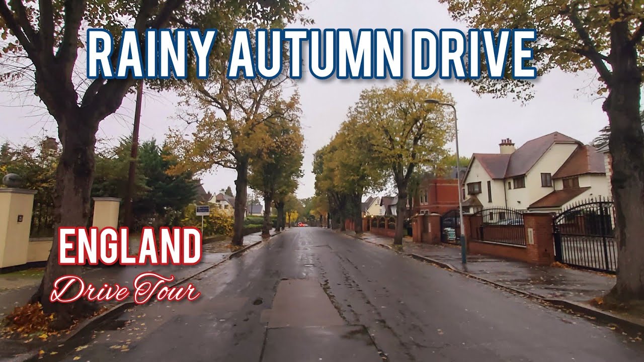 London 🇬🇧rainy Autumn drive around Hornchurch, England