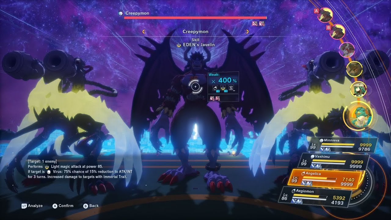 Digimon Story Time Stranger - Creepymon battle (Mega+)