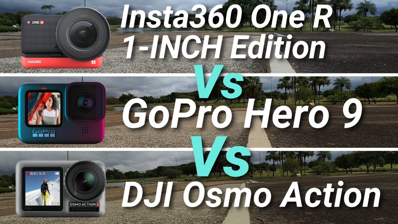 Insta360 One R 1-INCH Edition  Vs Gopro Hero 9 Vs DJI Osmo Action. As tops de 2021 #camera #cameras