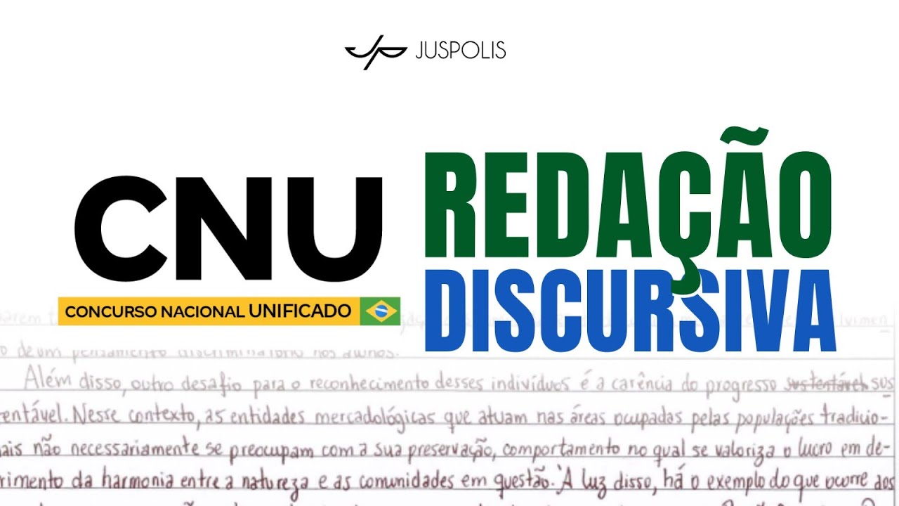 MODELO de DISCURSIVA CNU - Dicas e REDAÇÃO PRONTA